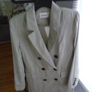 LATTELIER LINEN-COTTON SAGE  DOUBLE BREASTED BLAZER  BERMUDA SHORTS MEDIUM NEW